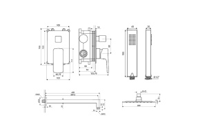Душевой набор встраиваемый Excellent Keria черный матовый - 3