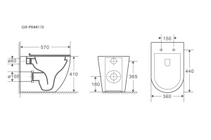 Унитаз приставной Grossman GR-PR4411S - 3