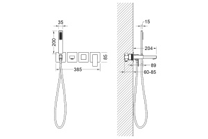 Смеситель встроенный для ванны с душем Timo Selene хром - 2