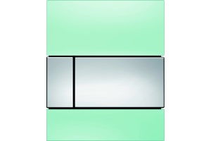 Кнопка смыва TECE Square Urinal 9242805 зеленое стекло, кнопка хром