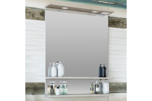 Зеркало Sanflor Бруно 70 белое, орегон, с подсветкой