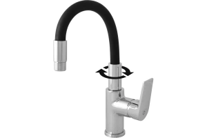 CO119.5/15 COLORADO - смеситель кухонный, (гибкий излив Черный), ХРОМ - 2