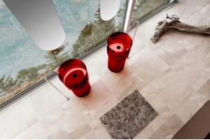 Раковина отдельностоящая прозрачная ABBER Kristall AT2701Rubin-H красная - 3