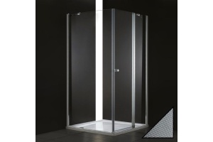 Душевой уголок Cezares Elena 100х100 хром стекло рифленое