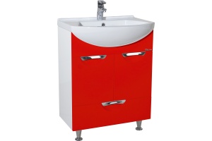 Мебель для ванной Bellezza Альфа 55 красная с нижним ящиком - 2