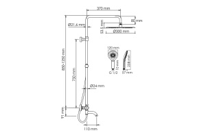 Душевая система WasserKraft 30 с термостатом хром - 3
