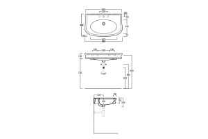 SIMAS Lante 90, раковина 90*54*h13, с 3 отв. под смеситель, цвет: белый - 2