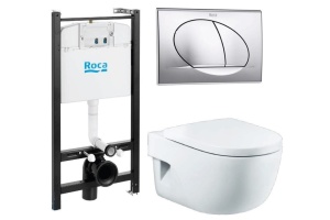 Комплект Roca Meridian 893104110 подвесной унитаз + инсталляция + кнопка