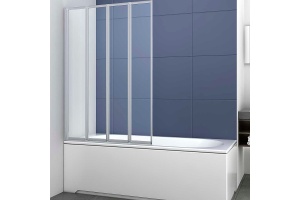 Душевая шторка на ванну Vincea 100х140 хром стекло прозрачное