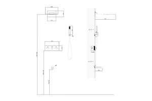 Душевая система Abber Wasser Kreis с термостатом черная матовая - 2