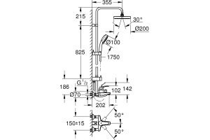 Душевая стойка Grohe Tempesta Cosmopolitan 26305001 - 2