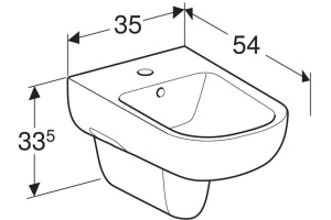 500.216.01.1 GEBERIT биде подвесное SMYLE /54х35/(белый) - 2