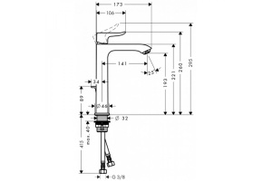 Смеситель hansgrohe Metris для раковины, хром 31185000 - 2