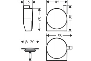 Внешняя часть излива hansgrohe Exafill S на ванну с набором для слива и перелива 58117700, белый матовый - 2