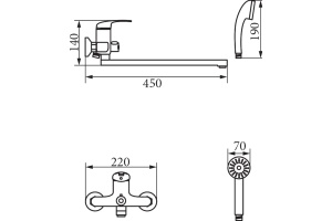 Смеситель Veragio Pont VR.PNT-2105.CR универсальный - 2