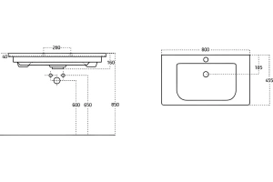 Мебельная раковина Belbagno Soft 80х46 белый (13080-KL) - 2