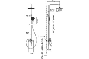 Душевая стойка STWORKI FT13110 со смесителем для ванны - 2