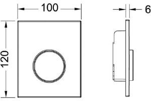 Кнопка смыва TECE Loop Urinal 9242625 хром матовый - 3