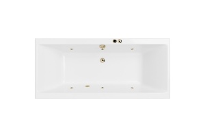 Акриловая ванна Excellent Pryzmat Slim 160x75 белая бронза с гидромассажем