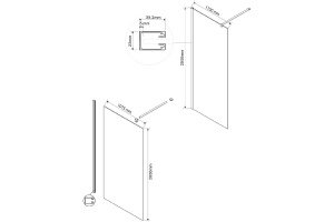 Душевая перегородка Vincea Walk-In 110х200 хром стекло прозрачное - 2