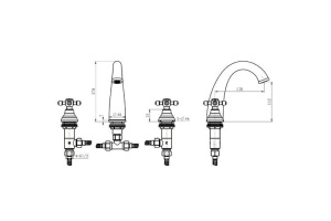Смеситель для раковины Boheme Medici бронза с кристаллами Swarovski - 2