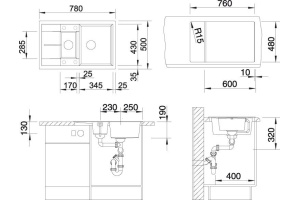 Мойка из гранита Blanco Metra коричневый (515044) - 3