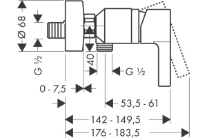 Смеситель Hansgrohe Metris S 31660000 для душа - 2
