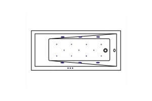 Акриловая ванна Whitecross Wave 150х70 белая золото с гидромассажем - 2