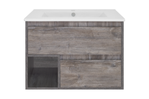 Тумба с раковиной Misty Темза 75 серое дерево