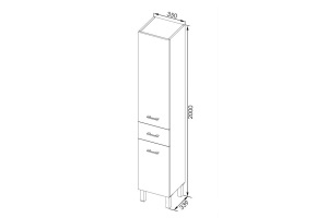 Шкаф-пенал Aquanet Верона 35 L, c бельевой корзиной, белый - 3