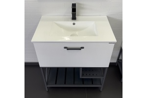 Тумба с раковиной Comforty Бредфорд 75 белый графит - 2