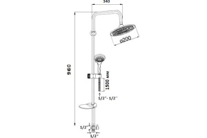 Душевая стойка GPD хром - 2