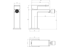 Смеситель для биде Boheme Qubic хром глянцевый - 2
