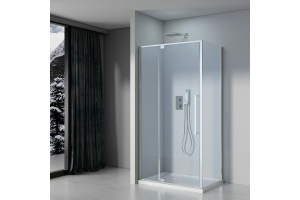 Душевой уголок Black&White Stellar Wind 100х100 хром стекло прозрачное - 2