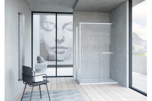 Душевой уголок Vincea Slim Soft 150х80 профиль хром стекло прозрачное  - 2