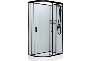 Душевая кабина Frank 110х80 правая черная стекло матовое