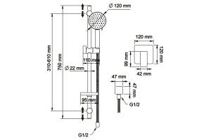 Swedbe Platta Душевой комплект со встроенным смесителем с монтажным боксом, цвет: черный 5552B - 3