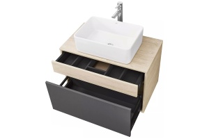 Тумба с раковиной Aquaton Лофт Урбан 80 светлое дерево-серый - 2