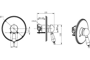 Смеситель Boheme Provanse Ripresa 365 С ВНУТРЕННЕЙ ЧАСТЬЮ, для душа - 2