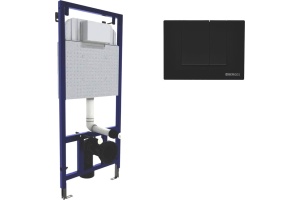 Система инсталляции для унитазов Berges Wasserhaus Novum с кнопкой смыва, черная 040245