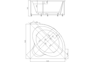 Акриловая ванна Aquatek Ума 145x145 см UMA145-0000001, белый - 2