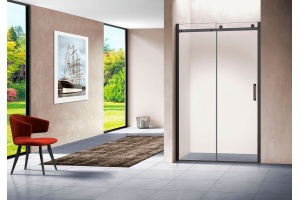 Душевая дверь в нишу Vincea Como VPS-1C130CLB 130см, профиль черный матовый, стекло прозрачное - 2