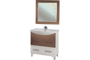 Мебель для ванной Bellezza Маргарита 120 2 ящика белая/бронза