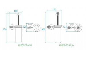 Ёршик для унитаза Cezares OLIMP (OLIMP-TB-02-Sw) - 3