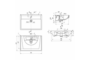 Тумба с раковиной Misty Элен 70 белая глянцевая - 3