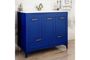 Тумба с раковиной Sanflor Ванесса 105 напольная, индиго