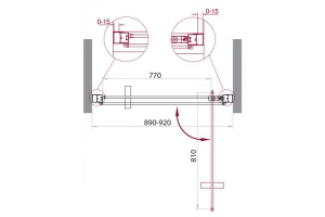 Душевая дверь BelBagno Marmi 90 черный, матовый (MARMI-B-1-90-C-NERO) - 2