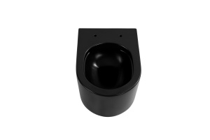 Унитаз компакт подвесной безободковый AQUATEK МИЯ 490*370*340мм, тонкое сиденье с механизмом плавного закрывания, крепеж, черный AQ2004-MB - 3