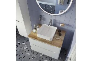 Мебель для ванной STWORKI Берген 80 белая со светлой столешницей, раковина Sottile 1477-001-0125 - 3