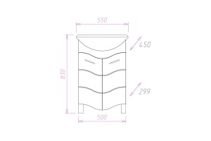 Тумба под раковину Onika Лайн 55 белый - 3